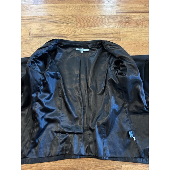 Antonio Melani 100% Leather‎ Jacket Women's Size Medium Distressed Open Ruffles - Picture 6 of 8